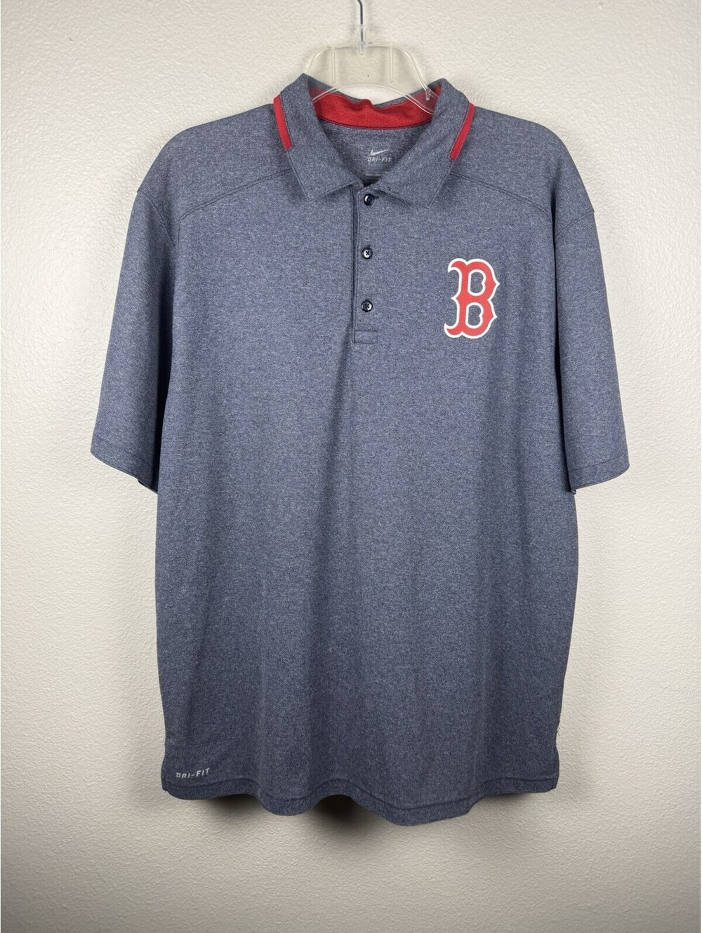 Nike Boston Red Sox Polo Mens L Dri-FIT Authentic Collection MLB Blue Performanc